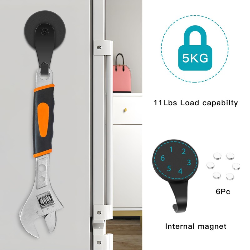 Simporlor 2/4 Magnetic Wreath Hanger, Heavy Duty Magnetic Hooks,Pattern 2