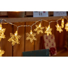 Smart Garden Christmas Sparkle Snowflake String Lights Set of 20 - Warm White LEDs - Indoor Use - 1.9 Metre - Christmas Decoration, Festive Lights Décor