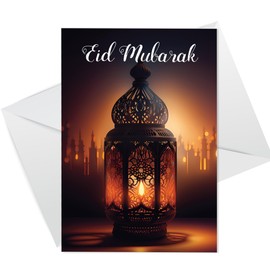 RED OCEAN Eid Mubarak Multipack of 6 Cards With White Envelopes - Eid Mubarak Cards For Friends Family Kids - Islamic Muslim Ramadan Greetings Cards - Ramadan Celebration Cards for Eid