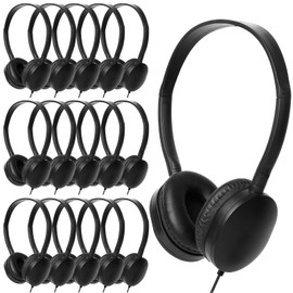 ZXQZYM 20 Pack Classroom Bulk Kids Headphones for School Classroom Students Kids Children Teen and Adults (Black)