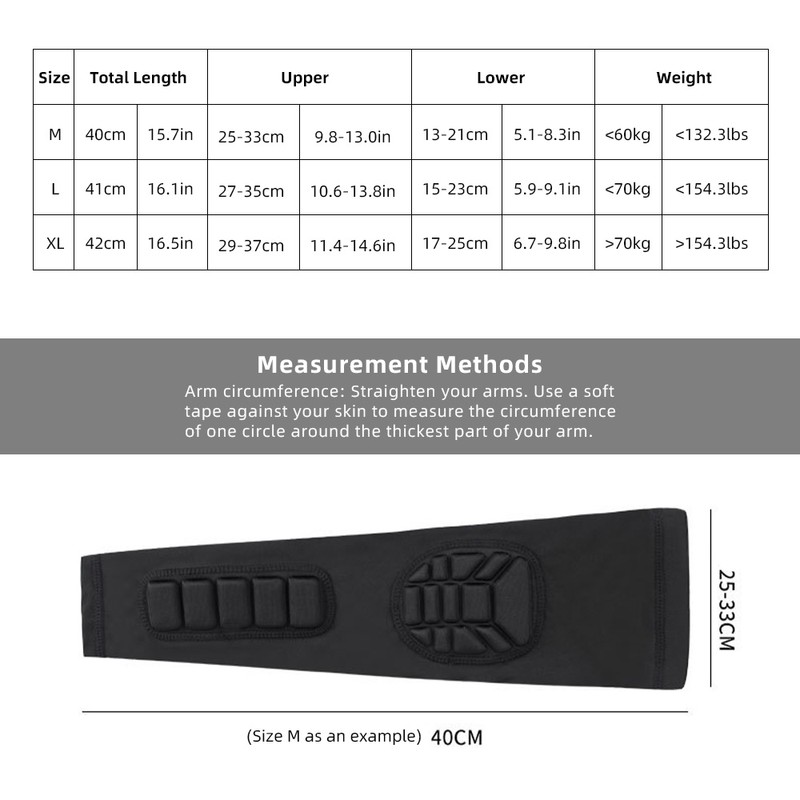 Padded Elbow Forearm Sleeves Compression Arm Protective Sleeve Basketball Shooting