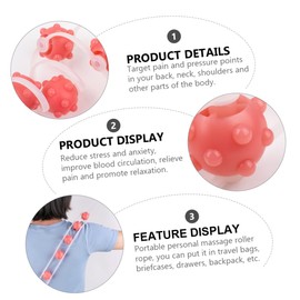 ORFOFE 1Pc Comfortable Back Massage Roller Tool with Rollers for Relief for Gamers Office Workers and Athletes Promotes Relaxation and Pink