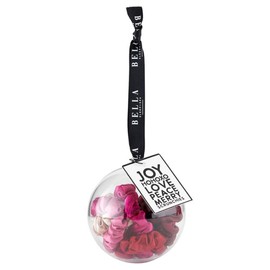 Bella Sleep + Spa Christmas Stocking Stuffer Gift for Women Scrunchies Ornament, 4-Piece, Heart