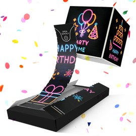 ANOMM Pop Up Birthday Card, Exploding Confetti Birthday Card, Folding Surprise Explosion Box, Funny 3D Birthday Card Mystery Box for Husband, Wife, Colleagues, Family, Kids Party Surprise