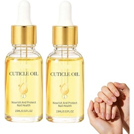 Aceite para cutículas de uñas con jojoba y vitamina E, tratamiento nutritivo, fortalece, hidrata y repara las uñas débiles, quebradizas y dañadas, hidrata las cutículas secas ásperas, previene (2PCS)