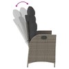 vidaXL Garden Bench Adjustable with Cushion Grey Poly Rattan