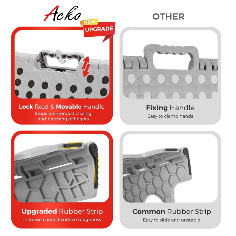 ACKO Folding Step Stool Foldable 16 Inch 400 lbs Capacity,