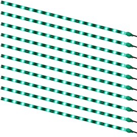 PESIC 10x DC12V 30cm 15 SMD LED Car Truck Flexible Waterproof Light Strip Green