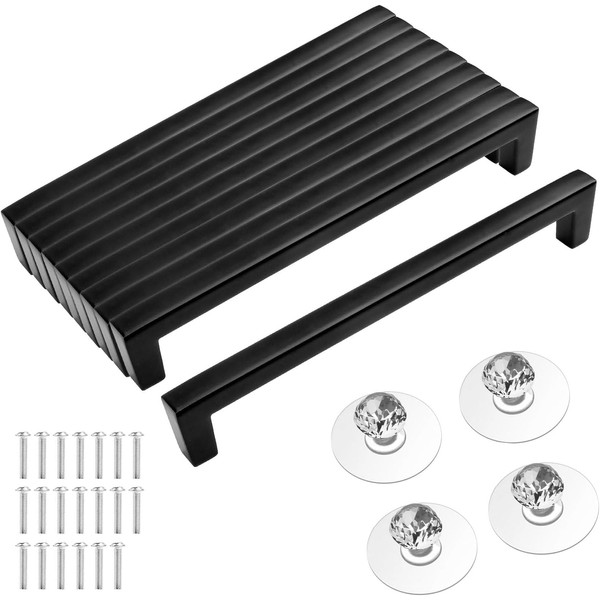 ROTKUSZ Pack of 10 Furniture Handles, Door Handles Kitchen Black