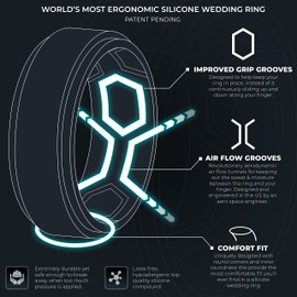 ThunderFit Anillos de boda para hombre, transpirable, borde de escalón, 2 capas, 10 mm de ancho, 2.3 mm de grosor, Negro, camuflaje, bronce oscuro, naranja-negro, negro-azul oscuro, negro-verde oliva, negro-rojo oscuro, negro-rojo oscuro, azul oscuro y n