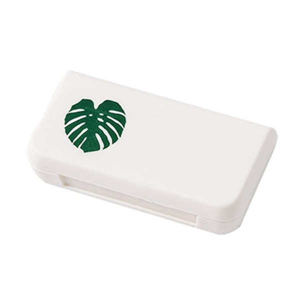 Portable Metal Pill Box Mini Pill Box Pill Organizer Container Holder White for Bag Purse Handbag Travel Gift Turtle Leaf Design