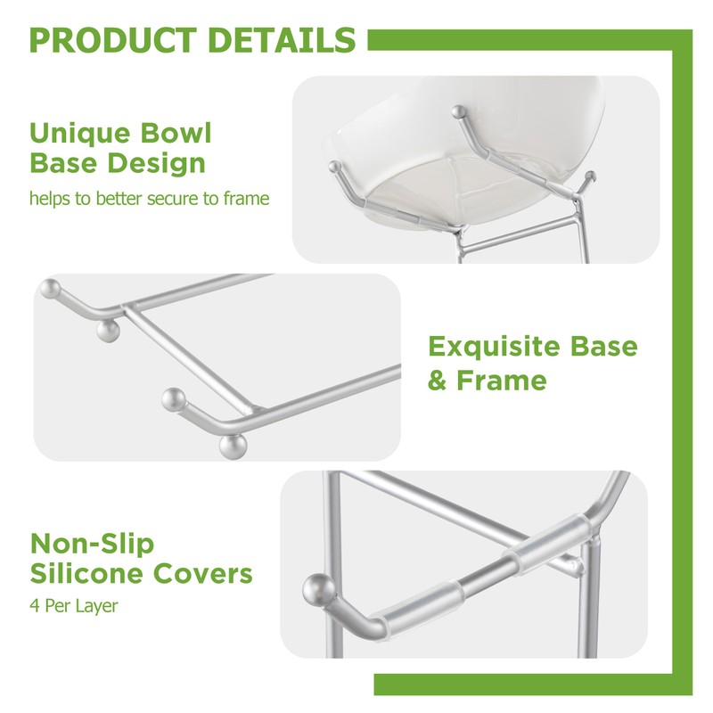HBlife Fruit Bowl for Kitchen Counter - 2 Tier Ceramic