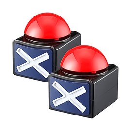 Alnicov 2Pcs Game Buzzer, Alarm Buttons with Sound and Light Game Buzzers Funny Quiz Contest Answer Button Game Show Party Props for Adult Family Feud Game