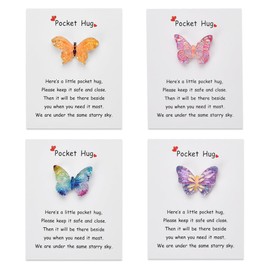 Sisadodo Butterfly Pocket Hug Token for Friends Encouragement Inspirational Gifts for Daughter Son Birthday Gifts for Grandson Granddaughter Mom Dad Long Distance Relationship Gifts for Women Men