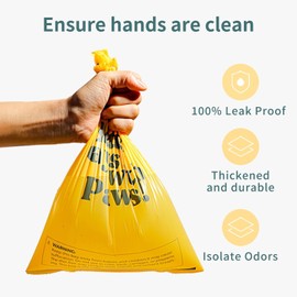 PAWSHOLIC Dog Poop Bags Rolls Thickened Leak Proof Dog Waste Bags -120 Count 8 Rolls - Doggie Poop Bag for Small and Big Dogs