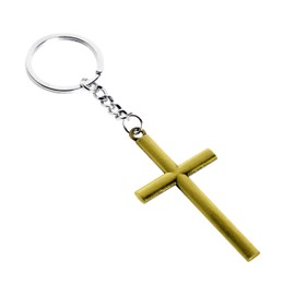 Juvale 12 Pack Cross Keychains, Religious Jesus Key Rings Bulk for Christian Gifts, Party Favors, Car Keys (3 Colors, Metal, 4.75 x 1.3 In)