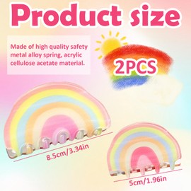 DERJDISF Cute 'Making the Cut' Rainbow Hair Clip - Exquisite Dachshund Hair Clip & Shell Hair Accessories, Colourful Barrette Clip & Claw Clip for All Hair Types