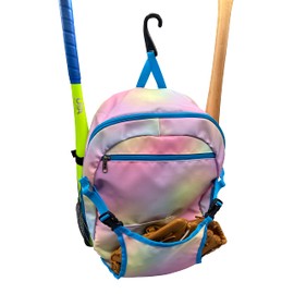 Aozora Youth Tball and Baseball Backpack Bag Lightweight Baseball Bag Hold Bats, Helmet, Glove, Caps, Valuables Pocket, Fence Hook (Colorful)