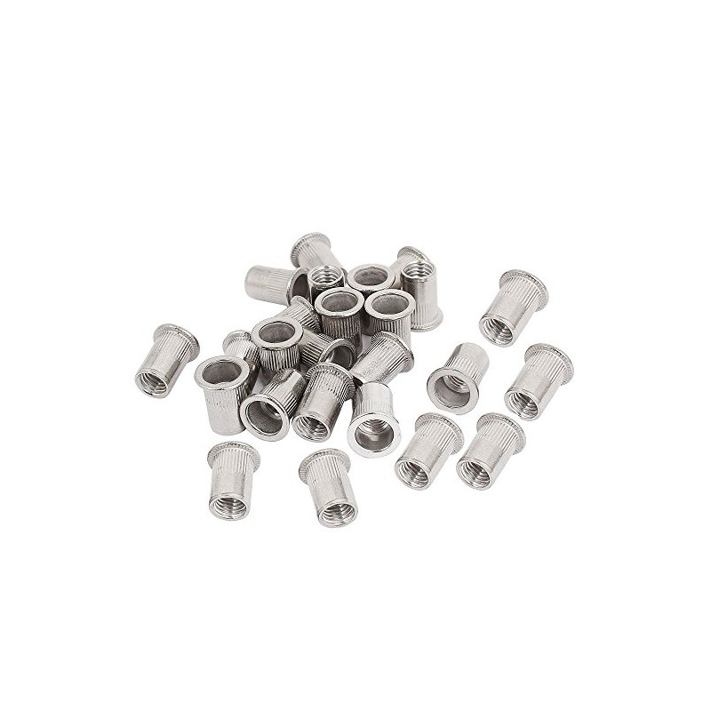 30PCs 1/4"-20 Stainless Steel Rivet Nuts Nutsert Threaded Rivet Insert