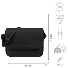 STILORD 'Elina' Stilvolle Umhängetasche Damen Leder Vintage Handtasche Klein Crossbody Bag für Frauen Ledertasche zum Ausgehen Damenhandtasche Echtleder, Farbe:schwarz