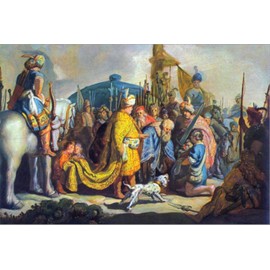 ART.COM Stretched Canvas Print David with Goliath before Saul by Rembrandt van Rijn, 18" x 12"