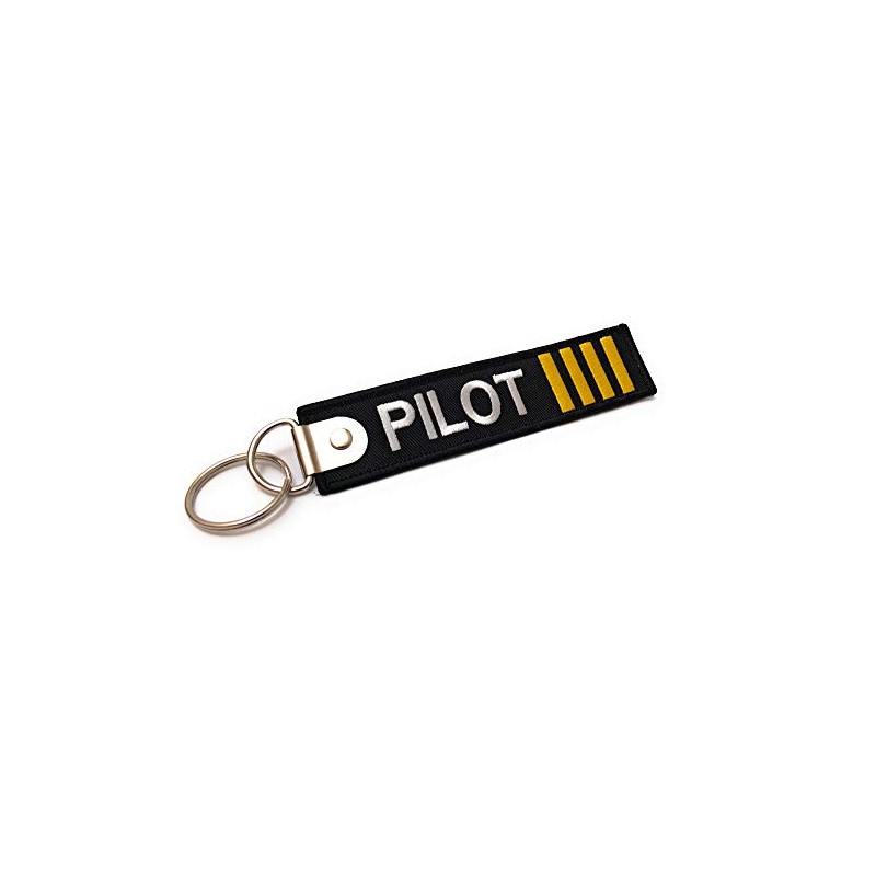 Premium Embroidered Pilot Luggage Tag - 4 Gold Stripes -