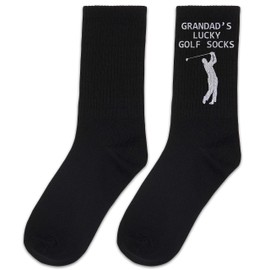 FujLoy Grandad’s Lucky Golf Socks, Grandfather Socks, Papa Gift, Grandpa's Lucky Golf Socks, For Grandpa Gift.(105)