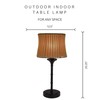 25.25"H Outdoor / Indoor Basketweave Table Lamp-Brown