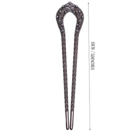 LANGHONG 2PCS Vintage French U-Shaped Hair Pins – Retro Metal Hair Forks for Women, Elegant Bun & Updo Hair Accessories