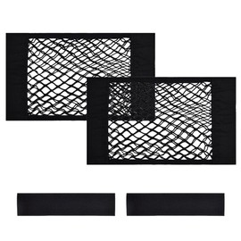GXGM 2 Pezzi Rete Portaoggetti Auto Tasca Organizer con 2 Adesivi, Rete Bagagliaio Auto per Car Sedile Groceries, Tasca Telo Protettivo Mesh Net per Universale per SUV, Truck, 30 x 25 cm