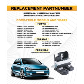 Flaconi Car Tailgate Lock, Car Boot Lock, Tailgate Lock, Boot Lock, Boot Door Lock, OEM Part Numbers 1K6827505A, 1K6827505B, 1K6827505D