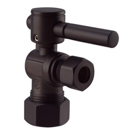 Westbrass D105BL-2-12 1/4-Turn Lever Handle Angle Stop Shut Off Valve, 5/8" OD x 3/8" OD, Oil Rubbed Bronze (2-Pack)