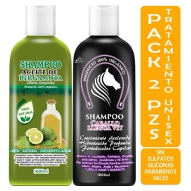 Kit Shampoo Aceite Bergamota 1l + Shampoo Cola De Caballo 1l