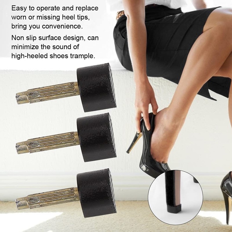 Heel Dowel, Replacement Comfortable Non Slip Heel Tip, 24Pcs for