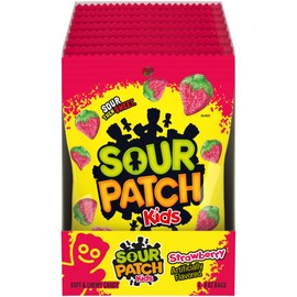 SOUR PATCH KIDS Strawberry Soft and Chewy Candy, 8-8 oz Bags