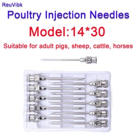 14 Gauge Veterinary Needles, Cattle Needle Poultry Injection Needles 10 Sticks, Suitable for Pigeons, Chickens, Ducks, Geese, Pigs, Sheep, Horses, And Other Large And Small Animals (14*30mm)