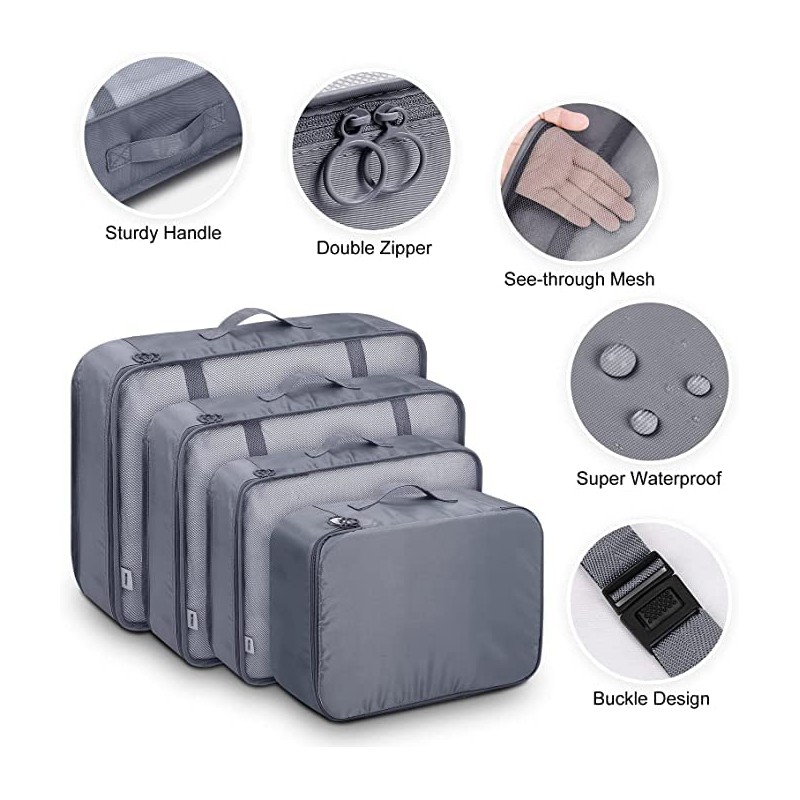 Packing Cubes, 9 Set Packing Cubes with Shoe Bag &