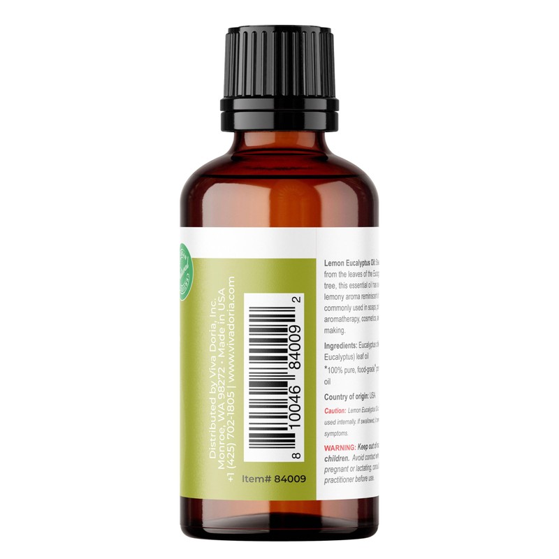 Viva Doria Lemon Eucalyptus Essential Oil, 100% Pure, Natural, Lemon-Eucalyptus