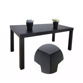 FixtureDisplays Black Coffee Table End SideTable Living Room Furniture Light Weight Willow Grain