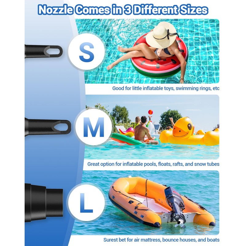 Dr.meter Air Pump for Inflatables, Rechargeable 4000mAh Battery Air Mattress