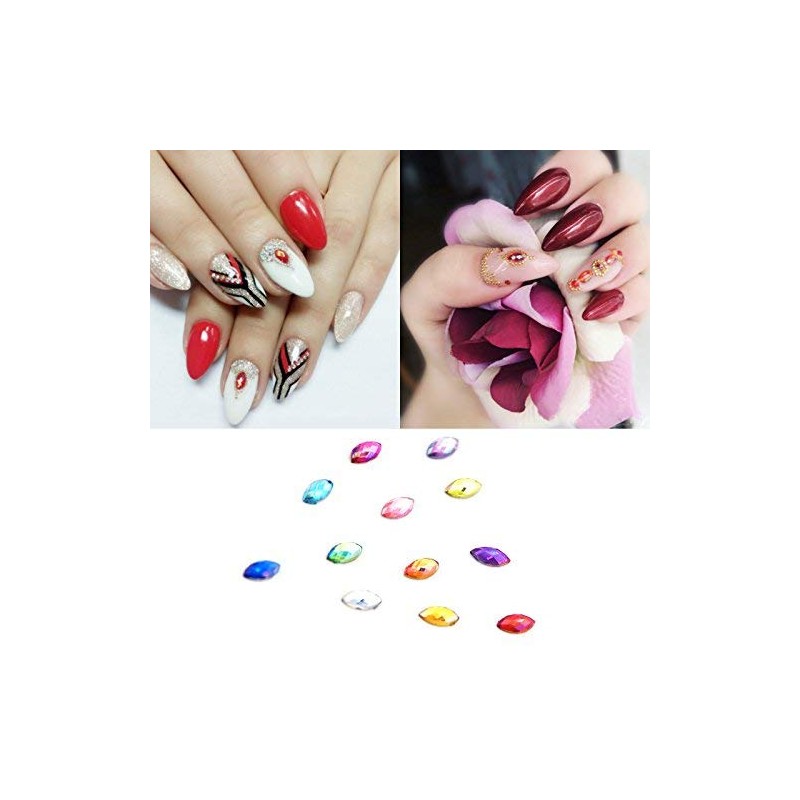 KADS AB 120PCS Nail Art Rhinestones Glitters Acrylic Tips Manicure