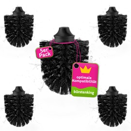 Toilet Brush Head Black, Ø 27 MM / M12 Thread / Set of 5