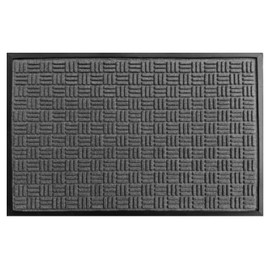 Rhino Mats, Crosshatch 4' x 6' x 3/8" Charcoal Commercial Entrance Mat for Hotels, Restaurants, Hospitals, Home, Office Buildings or High Traffic Areas