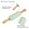 CoCud Silicone Rolling Pins, 9.25" Length, Silicone & Oak Non-Stick