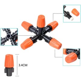 Garden Mist Drip Irrigation Dripper Adjustable Flow Rate Allround Garden Microspray Irrigation Sprinkler Head with 1/2" Male Thread Interface - Pack of 10