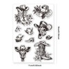 PH PandaHall Cowboy Theme Clear Stamps Set 10pcs Retro Style