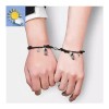 Set 2 Pulseras Para Parejas Imán Astronauta Brilla Oscuridad Color