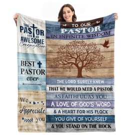 Pastor Appreciation Gifts for Men - Gifts for Male Pastor Blanket 60"x50" - Appreciation Day Religious Pastor Gifts for Him - Pastor Christmas Birthday Gifts - Christian Retirement Gifts for Pastor