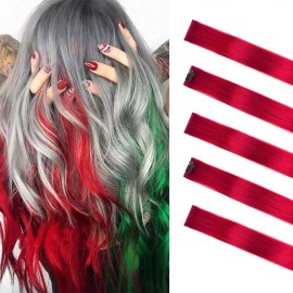 Winsky Extensiones Cabello Humano Rojo 18in 100gr