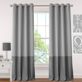 Elrene Home Fashions Juvenile Teen or Tween Grommet Window Curtain Drape Panel, 52 in x 95 in (1, Gray